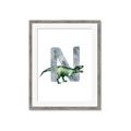 Picture of Green Dino N  _GroupedProduct_Rectangle_Portrait_Mini_ _GroupedProduct_Rectangle_Portrait_Framed_Matted_