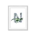 Picture of Green Dino N  _GroupedProduct_Rectangle_Portrait_Mini_ _GroupedProduct_Rectangle_Portrait_Framed_Matted_