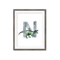 Picture of Green Dino N  _GroupedProduct_Rectangle_Portrait_Mini_ _GroupedProduct_Rectangle_Portrait_Framed_Matted_