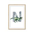 Picture of Green Dino N  _GroupedProduct_Rectangle_Portrait_Mini_ _GroupedProduct_Rectangle_Portrait_Framed_Matted_
