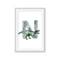 Picture of Green Dino N  _GroupedProduct_Rectangle_Portrait_Mini_ _GroupedProduct_Rectangle_Portrait_Framed_Matted_