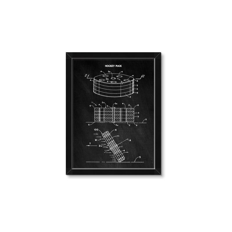 Picture of Hockey Puck Blueprint _GroupedProduct_Rectangle_Portrait_Mini_ _GroupedProduct_Rectangle_Portrait_Framed_Matted_