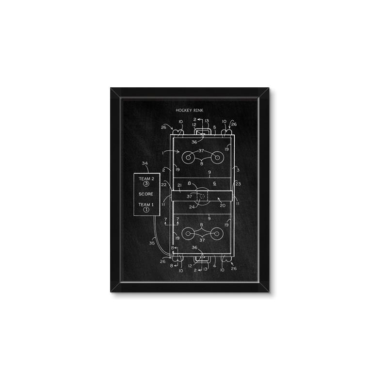 Picture of Hockey Rink Blueprint _GroupedProduct_Rectangle_Portrait_Mini_ _GroupedProduct_Rectangle_Portrait_Framed_Matted_