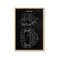 Picture of Hockey Mask Blueprint _GroupedProduct_Rectangle_Portrait_Mini_ _GroupedProduct_Rectangle_Portrait_Framed_Matted_