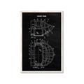 Picture of Hockey Mask Blueprint _GroupedProduct_Rectangle_Portrait_Mini_ _GroupedProduct_Rectangle_Portrait_Framed_Matted_