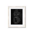 Picture of Hockey Mask Blueprint _GroupedProduct_Rectangle_Portrait_Mini_ _GroupedProduct_Rectangle_Portrait_Framed_Matted_