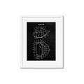 Picture of Hockey Mask Blueprint _GroupedProduct_Rectangle_Portrait_Mini_ _GroupedProduct_Rectangle_Portrait_Framed_Matted_