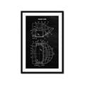 Picture of Hockey Mask Blueprint _GroupedProduct_Rectangle_Portrait_Mini_ _GroupedProduct_Rectangle_Portrait_Framed_Matted_