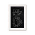 Picture of Hockey Mask Blueprint _GroupedProduct_Rectangle_Portrait_Mini_ _GroupedProduct_Rectangle_Portrait_Framed_Matted_