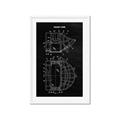 Picture of Hockey Mask Blueprint _GroupedProduct_Rectangle_Portrait_Mini_ _GroupedProduct_Rectangle_Portrait_Framed_Matted_