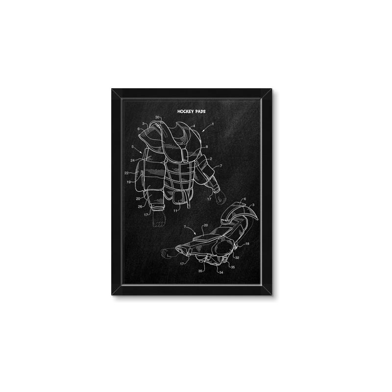Picture of Hockey Pads Blueprint _GroupedProduct_Rectangle_Portrait_Mini_ _GroupedProduct_Rectangle_Portrait_Framed_Matted_