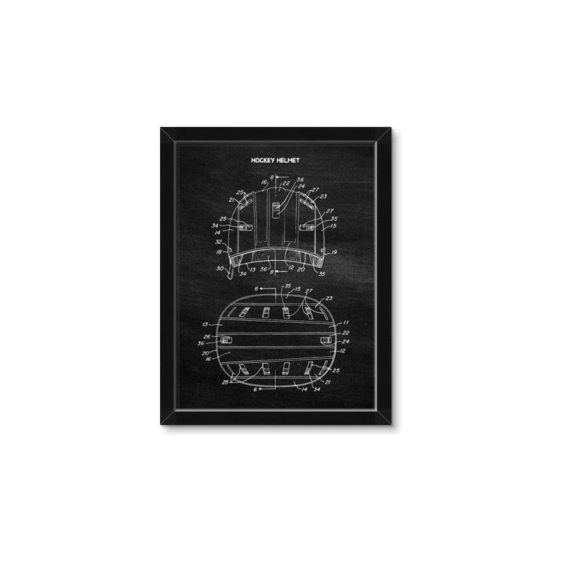 Picture of Hockey Helmet I Blueprint _GroupedProduct_Rectangle_Portrait_Mini_ _GroupedProduct_Rectangle_Portrait_Framed_Matted_