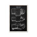 Picture of Hockey Glove Blueprint _GroupedProduct_Rectangle_Portrait_Mini_ _GroupedProduct_Rectangle_Portrait_Framed_Matted_