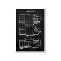 Picture of Hockey Glove Blueprint _GroupedProduct_Rectangle_Portrait_Mini_ _GroupedProduct_Rectangle_Portrait_Framed_Matted_