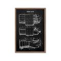 Picture of Hockey Glove Blueprint _GroupedProduct_Rectangle_Portrait_Mini_ _GroupedProduct_Rectangle_Portrait_Framed_Matted_