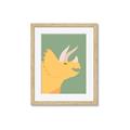 Picture of Yellow Triceratops _GroupedProduct_Rectangle_Portrait_Mini_ _GroupedProduct_Rectangle_Portrait_Framed_Matted_