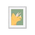 Picture of Yellow Triceratops _GroupedProduct_Rectangle_Portrait_Mini_ _GroupedProduct_Rectangle_Portrait_Framed_Matted_