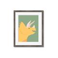Picture of Yellow Triceratops _GroupedProduct_Rectangle_Portrait_Mini_ _GroupedProduct_Rectangle_Portrait_Framed_Matted_