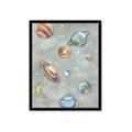 Picture of Watercolour Solar System II _GroupedProduct_Rectangle_Portrait_Mini_ _GroupedProduct_Rectangle_Portrait_Framed_Matted_