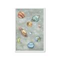 Picture of Watercolour Solar System II _GroupedProduct_Rectangle_Portrait_Mini_ _GroupedProduct_Rectangle_Portrait_Framed_Matted_