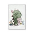 Picture of Smiley Dino _GroupedProduct_Rectangle_Portrait_Mini_ _GroupedProduct_Rectangle_Portrait_Framed_Matted_
