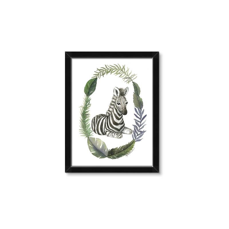 Picture of Palm Wreath Zebra _GroupedProduct_Rectangle_Portrait_Mini_ _GroupedProduct_Rectangle_Portrait_Framed_Matted_