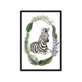 Picture of Palm Wreath Zebra _GroupedProduct_Rectangle_Portrait_Mini_ _GroupedProduct_Rectangle_Portrait_Framed_Matted_