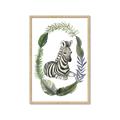 Picture of Palm Wreath Zebra _GroupedProduct_Rectangle_Portrait_Mini_ _GroupedProduct_Rectangle_Portrait_Framed_Matted_