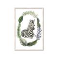 Picture of Palm Wreath Zebra _GroupedProduct_Rectangle_Portrait_Mini_ _GroupedProduct_Rectangle_Portrait_Framed_Matted_