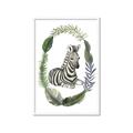 Picture of Palm Wreath Zebra _GroupedProduct_Rectangle_Portrait_Mini_ _GroupedProduct_Rectangle_Portrait_Framed_Matted_