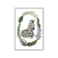 Picture of Palm Wreath Zebra _GroupedProduct_Rectangle_Portrait_Mini_ _GroupedProduct_Rectangle_Portrait_Framed_Matted_