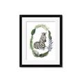 Picture of Palm Wreath Zebra _GroupedProduct_Rectangle_Portrait_Mini_ _GroupedProduct_Rectangle_Portrait_Framed_Matted_