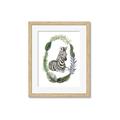 Picture of Palm Wreath Zebra _GroupedProduct_Rectangle_Portrait_Mini_ _GroupedProduct_Rectangle_Portrait_Framed_Matted_