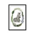 Picture of Palm Wreath Zebra _GroupedProduct_Rectangle_Portrait_Mini_ _GroupedProduct_Rectangle_Portrait_Framed_Matted_