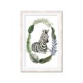 Picture of Palm Wreath Zebra _GroupedProduct_Rectangle_Portrait_Mini_ _GroupedProduct_Rectangle_Portrait_Framed_Matted_