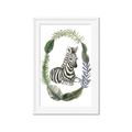 Picture of Palm Wreath Zebra _GroupedProduct_Rectangle_Portrait_Mini_ _GroupedProduct_Rectangle_Portrait_Framed_Matted_