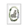 Picture of Palm Wreath Zebra _GroupedProduct_Rectangle_Portrait_Mini_ _GroupedProduct_Rectangle_Portrait_Framed_Matted_