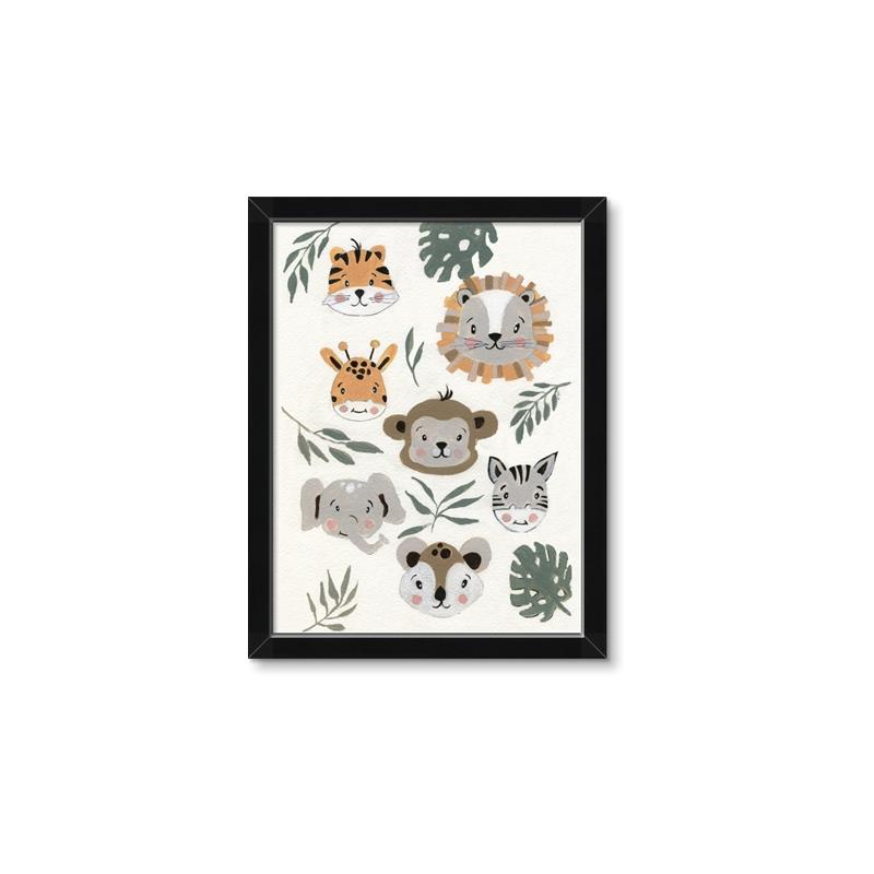 Picture of Safari Heads I (make bkg white) _GroupedProduct_Rectangle_Portrait_Mini_ _GroupedProduct_Rectangle_Portrait_Framed_Matted_