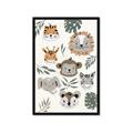 Picture of Safari Heads I (make bkg white) _GroupedProduct_Rectangle_Portrait_Mini_ _GroupedProduct_Rectangle_Portrait_Framed_Matted_