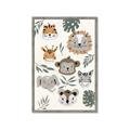Picture of Safari Heads I (make bkg white) _GroupedProduct_Rectangle_Portrait_Mini_ _GroupedProduct_Rectangle_Portrait_Framed_Matted_