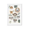 Picture of Safari Heads I (make bkg white) _GroupedProduct_Rectangle_Portrait_Mini_ _GroupedProduct_Rectangle_Portrait_Framed_Matted_