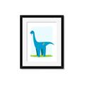 Picture of Blue  Brachiosaurus _GroupedProduct_Rectangle_Portrait_Mini_ _GroupedProduct_Rectangle_Portrait_Framed_Matted_