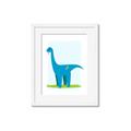 Picture of Blue  Brachiosaurus _GroupedProduct_Rectangle_Portrait_Mini_ _GroupedProduct_Rectangle_Portrait_Framed_Matted_