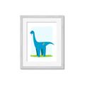 Picture of Blue  Brachiosaurus _GroupedProduct_Rectangle_Portrait_Mini_ _GroupedProduct_Rectangle_Portrait_Framed_Matted_