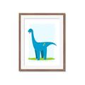 Picture of Blue  Brachiosaurus _GroupedProduct_Rectangle_Portrait_Mini_ _GroupedProduct_Rectangle_Portrait_Framed_Matted_