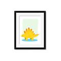 Picture of Yellow Stegosaurus _GroupedProduct_Rectangle_Portrait_Mini_ _GroupedProduct_Rectangle_Portrait_Framed_Matted_