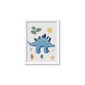 Picture of Blue Stegosaurus _GroupedProduct_Rectangle_Portrait_Mini_ _GroupedProduct_Rectangle_Portrait_Framed_Matted_