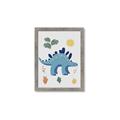 Picture of Blue Stegosaurus _GroupedProduct_Rectangle_Portrait_Mini_ _GroupedProduct_Rectangle_Portrait_Framed_Matted_