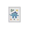 Picture of Blue Stegosaurus _GroupedProduct_Rectangle_Portrait_Mini_ _GroupedProduct_Rectangle_Portrait_Framed_Matted_