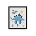 Picture of Blue Stegosaurus _GroupedProduct_Rectangle_Portrait_Mini_ _GroupedProduct_Rectangle_Portrait_Framed_Matted_